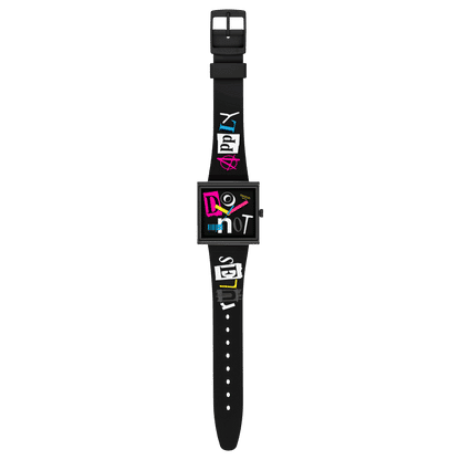 Swatch What If Square SO34B100 Unisex Armbanduhr Schwarz • Bioceramic-Gehäuse • Mehrfarbige Zeiger, Bild 4