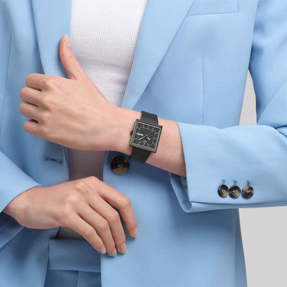 Swatch What If Square SO34B701 Herren Armbanduhr Schwarz • Biokeram​ik-Gehäuse • Leuchtzeiger, Bild 5