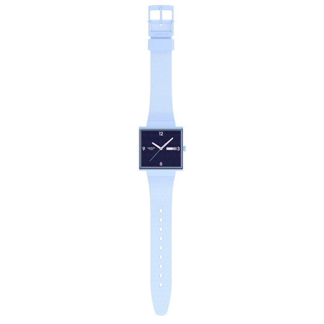 Swatch Bright Angle SO34L701 Damenuhr Hellblau • Bioceramic-Gehäuse • Leuchtzeiger, Bild 4