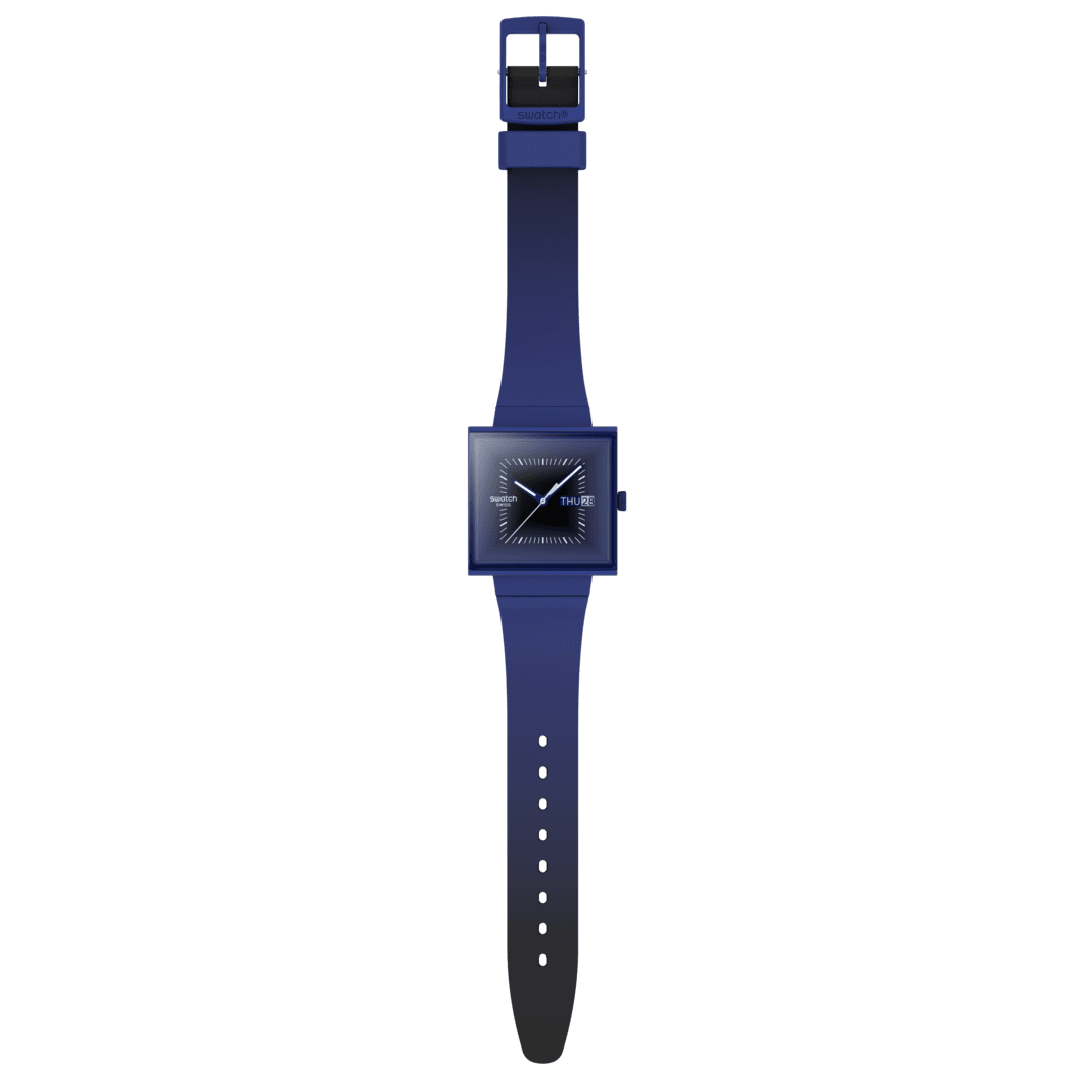 Swatch What If Square SO34N700 Squarely Blacklight Armbanduhr Schwarz • Quarzwerk • Unisex-Design, Bild 4
