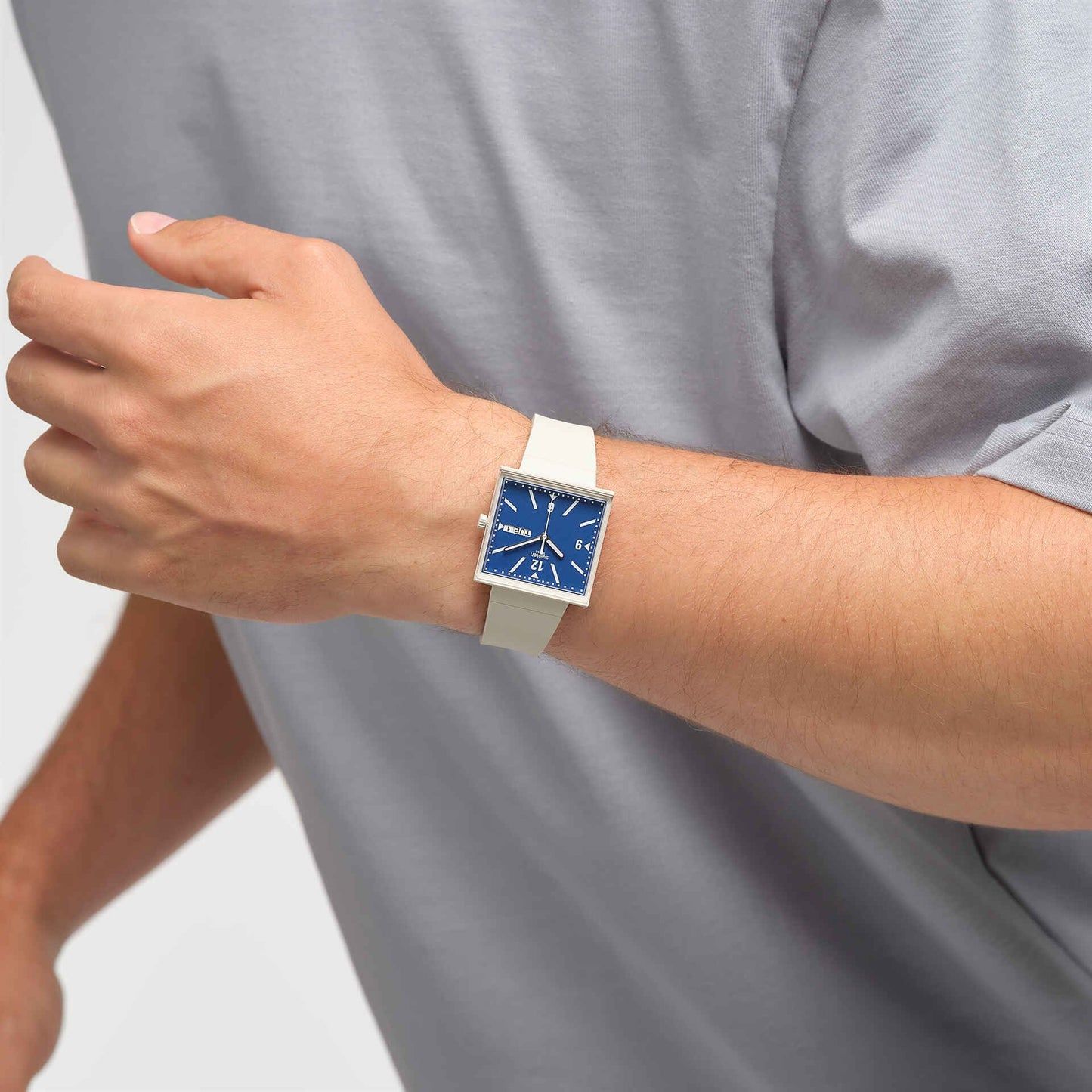 Swatch What If - Square SO34T700 Armbanduhr Beige • Bioceramic-Gehäuse • Quadratisches Design, Bild 7