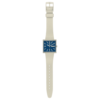 Swatch What If - Square SO34T700 Armbanduhr Beige • Bioceramic-Gehäuse • Quadratisches Design, Bild 3