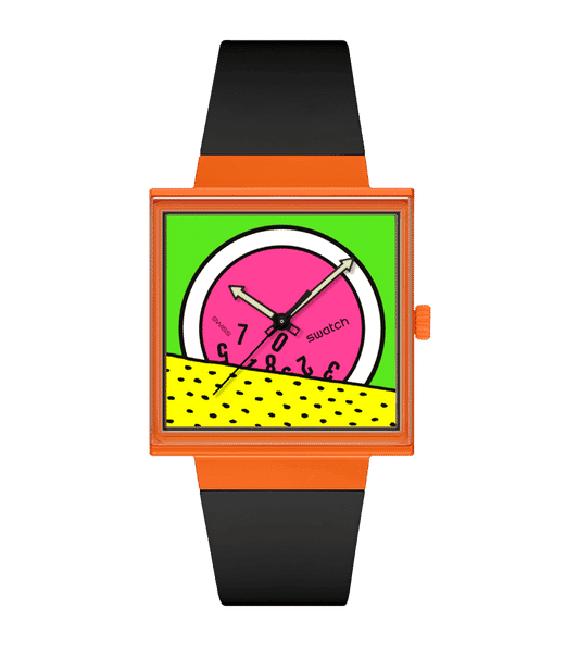 Swatch Break Time SO34Z101 Armbanduhr Orange • Bioceramic-Gehäuse • Leuchtzeiger