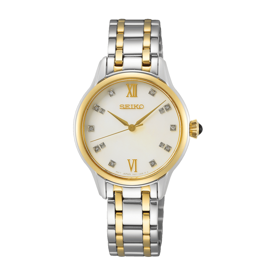 Seiko SRZ540P1 Damen Armbanduhr Silber • Saphirglas • Diamant-Zifferblatt