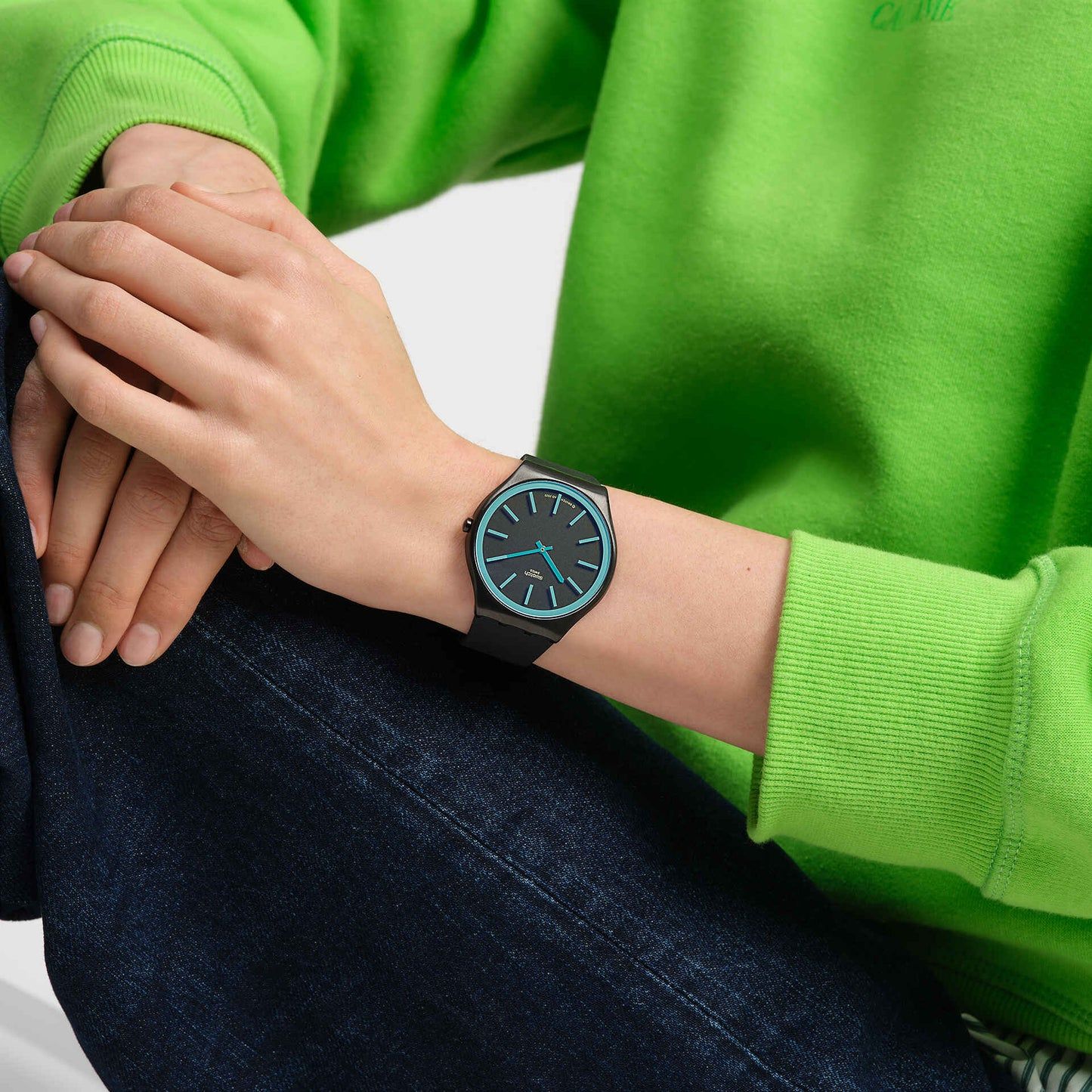 Swatch New Skin Irony SS07B111 Armbanduhr Schwarz • Ultra-dünnes Design • Irony Kollektion, Bild 2