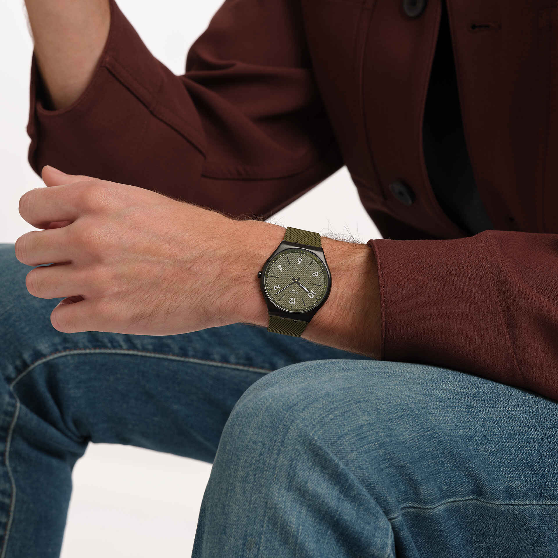 Swatch New Skin Irony SS07B115 Damen Armbanduhr Dunkelgrün • Leuchtzeigerzeiger • Ultraflach, Bild 2