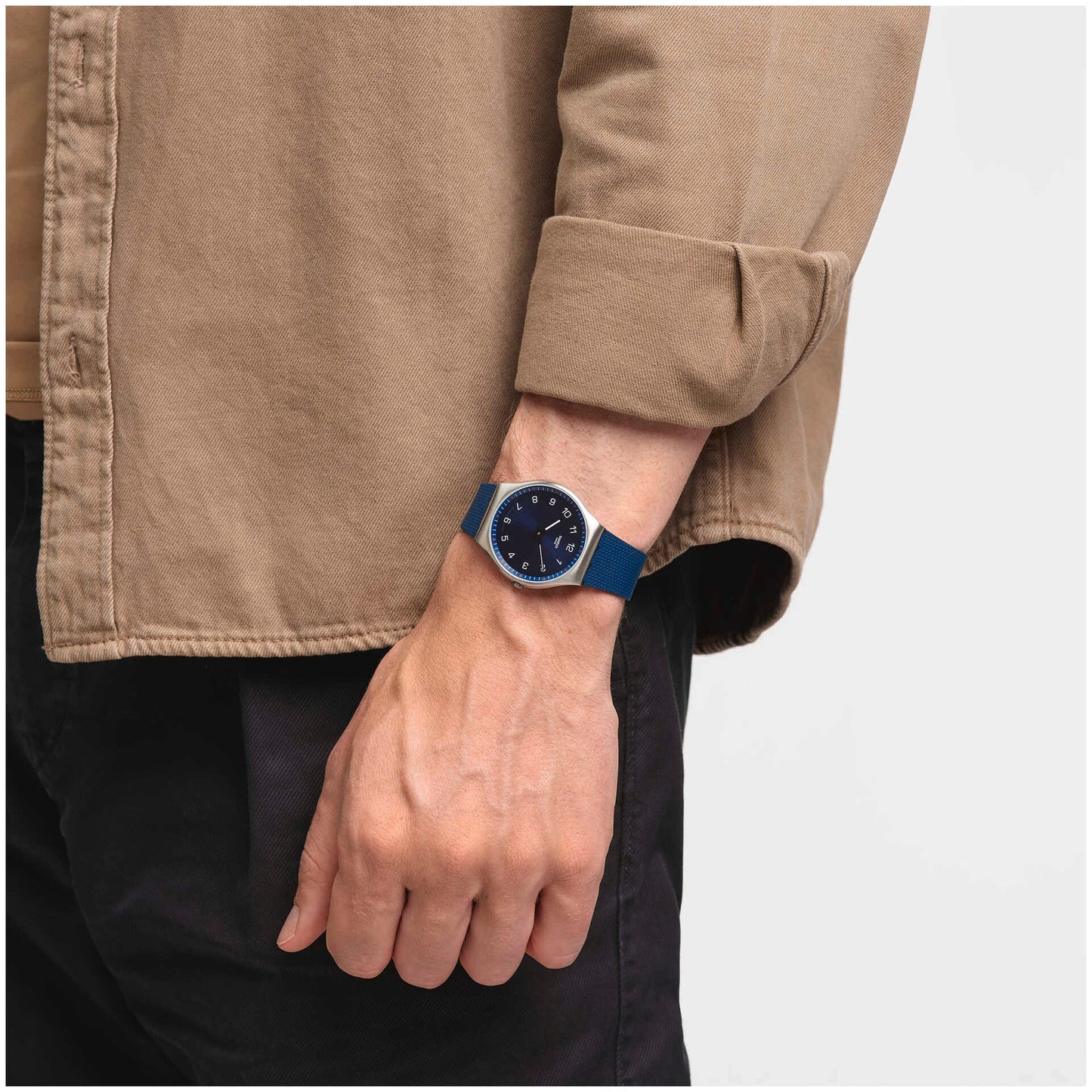 Swatch New Skin Irony SS07S102 Skinnavy Armbanduhr Dunkelblau • Ultradünn • Swatch Glow Zeiger, Bild 2