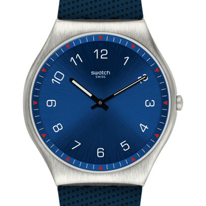 Swatch New Skin Irony SS07S102 Skinnavy Armbanduhr Dunkelblau • Ultradünn • Swatch Glow Zeiger, Bild 4
