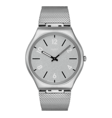 Swatch New Skin Irony SS07S152M Getting meshy Armbanduhr Silber • Leuchtende Zeiger • Mesh-Armband, Bild 8