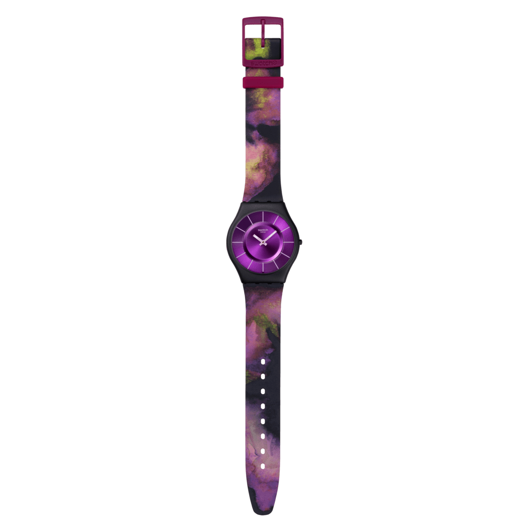 Swatch Skin SS08B106 Paradise Bloom Damenuhr Lila • Biosourced Gehäuse • Leuchtzähler, Bild 4