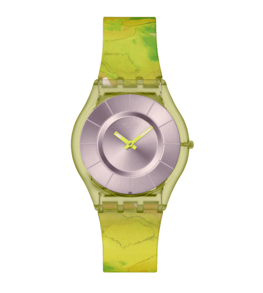 Swatch Paradise Canopy SS08G112 Damen Armbanduhr Transparent • Biosourced Gehäuse • Leuchtzeiger
