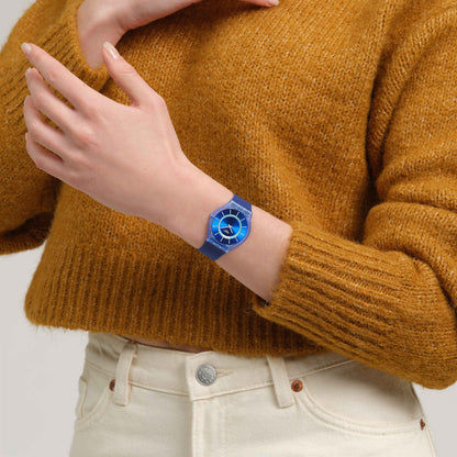 Swatch Skin SS08I100 Jammy Grape Dream Damen Armbanduhr Hellblau • Ultra-Slim-Gehäuse aus Biokunststoff • Biosourced-Glas
