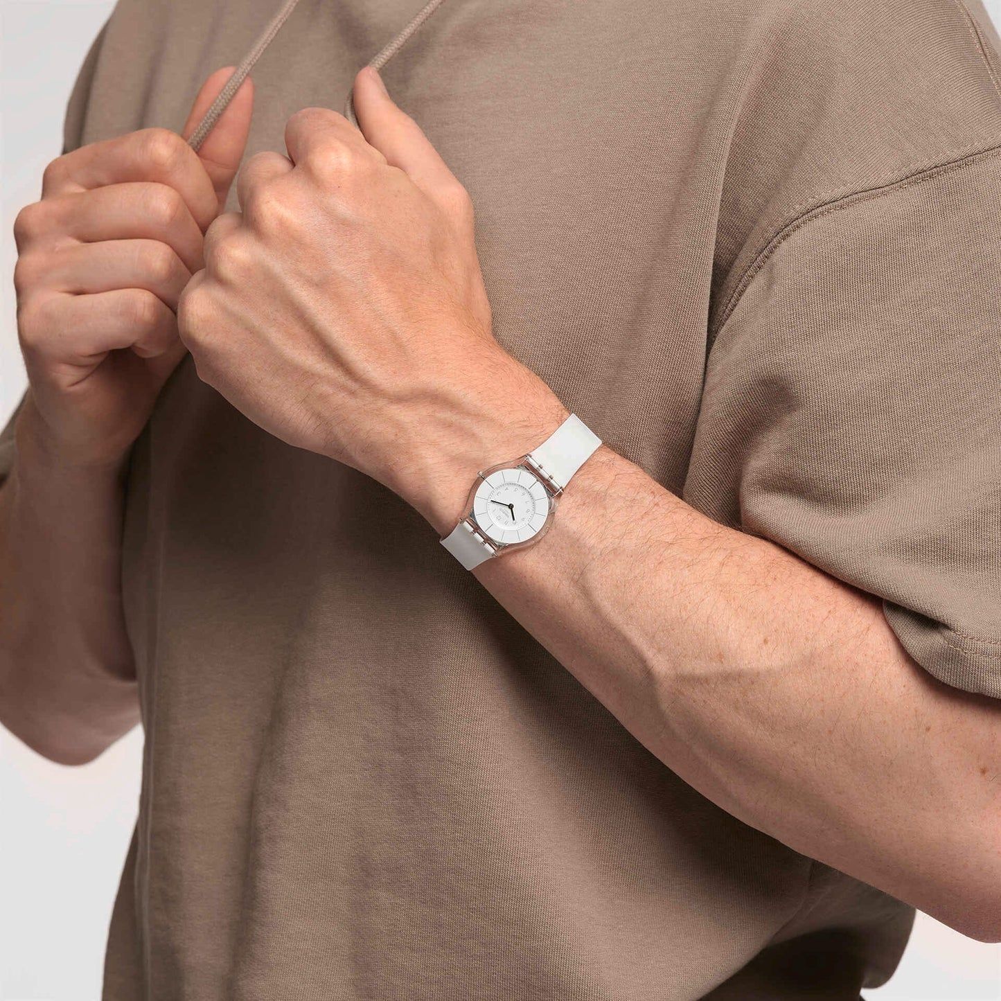 Swatch Skin SS08K102-S14 Damen Armbanduhr Weiß • Ultra-dünnes Gehäuse • Biosourced Materialien, Bild 5