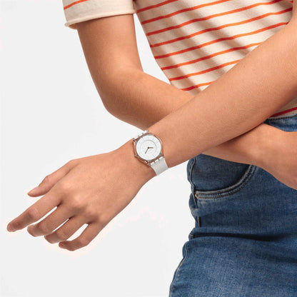 Swatch Skin SS08K102-S14 Damen Armbanduhr Weiß • Ultra-dünnes Gehäuse • Biosourced Materialien, Bild 2