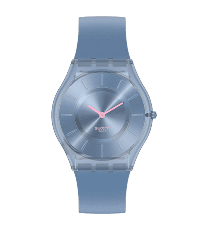 Swatch Skin SS08N100-S14 Armbanduhr Denimblau • Ultradünnes Gehäuse • Biosourced-Gehäuse