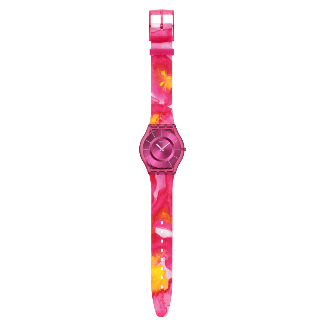 Swatch Skin SS08P113 Paradise Petals Damenuhr Rosa • Leuchtzeigerzeiger & Indizes • Ultra-dünn & Ultra-leicht, Bild 4