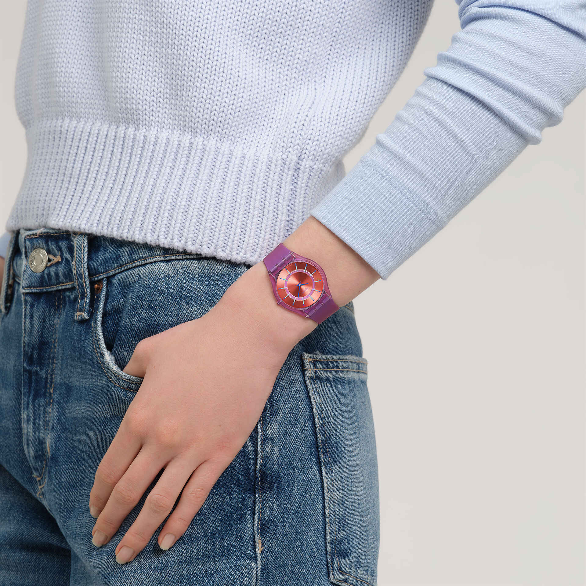 Swatch Sweet Strawberry Dream SS08V108 Damen Armbanduhr • Ultra-thin Design • Skin Collection, Bild 2