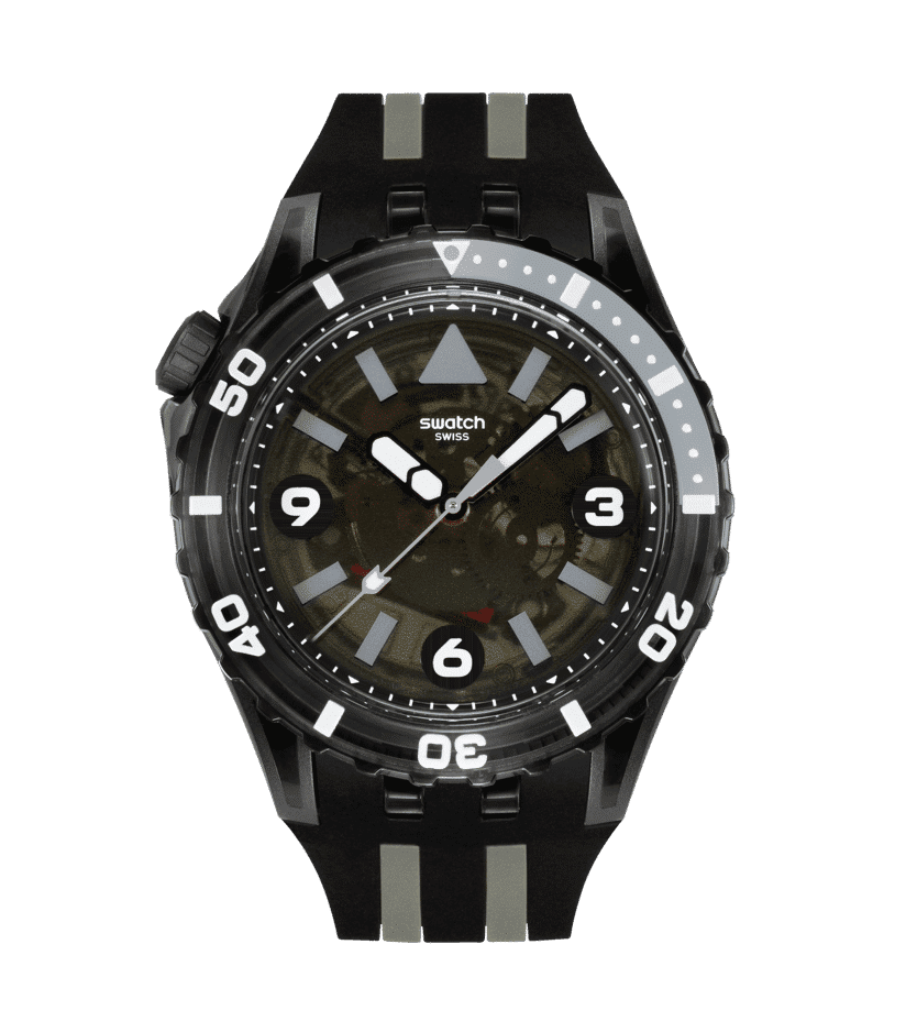 Swatch Scubaqua SSCU09B100 Armbanduhr Schwarz • Bioceramic-Gehäuse • Taucheruhr-Design
