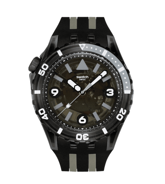 Swatch Scubaqua SSCU09B100 Armbanduhr Schwarz • Bioceramic-Gehäuse • Taucheruhr-Design