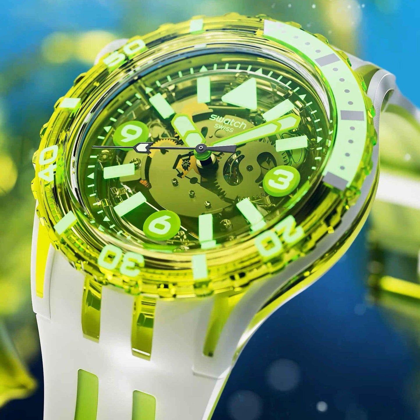 Swatch Scubaqua SSCU09J100 Herrenuhr Gelb • Bioceramic-Gehäuse • Leuchtzeiger mit Taucherdesign, Bild 5