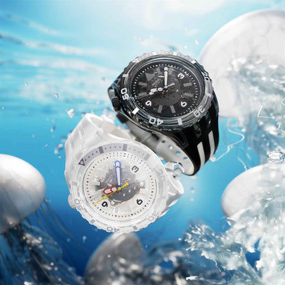 Swatch Scubaqua SSCU09K100 Aurelia Aurita Damen • Bioceramic-Gehäuse • Leuchtzeiger & Leuchtindizes, Bild 5
