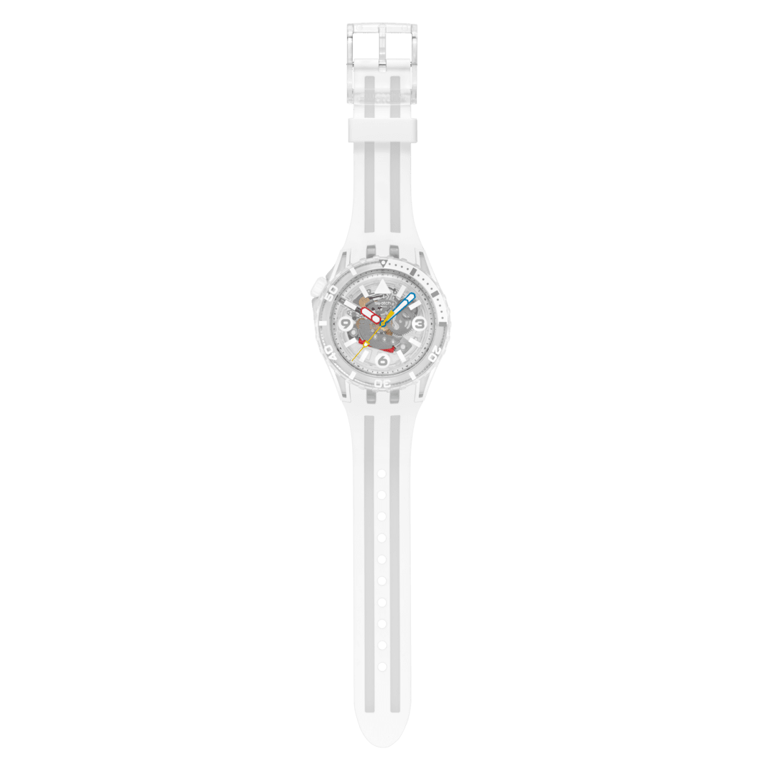 Swatch Scubaqua SSCU09K100 Aurelia Aurita Damen • Bioceramic-Gehäuse • Leuchtzeiger & Leuchtindizes, Bild 4