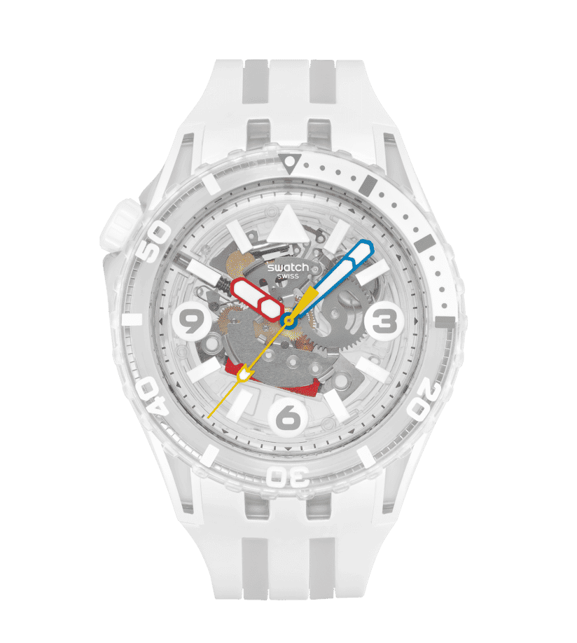 Swatch Scubaqua SSCU09K100 Aurelia Aurita Damen • Bioceramic-Gehäuse • Leuchtzeiger & Leuchtindizes