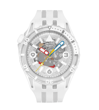 Swatch Scubaqua SSCU09K100 Aurelia Aurita Damen • Bioceramic-Gehäuse • Leuchtzeiger & Leuchtindizes