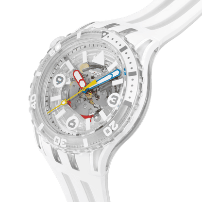 Swatch Scubaqua SSCU09K100 Aurelia Aurita Damen • Bioceramic-Gehäuse • Leuchtzeiger & Leuchtindizes, Bild 3
