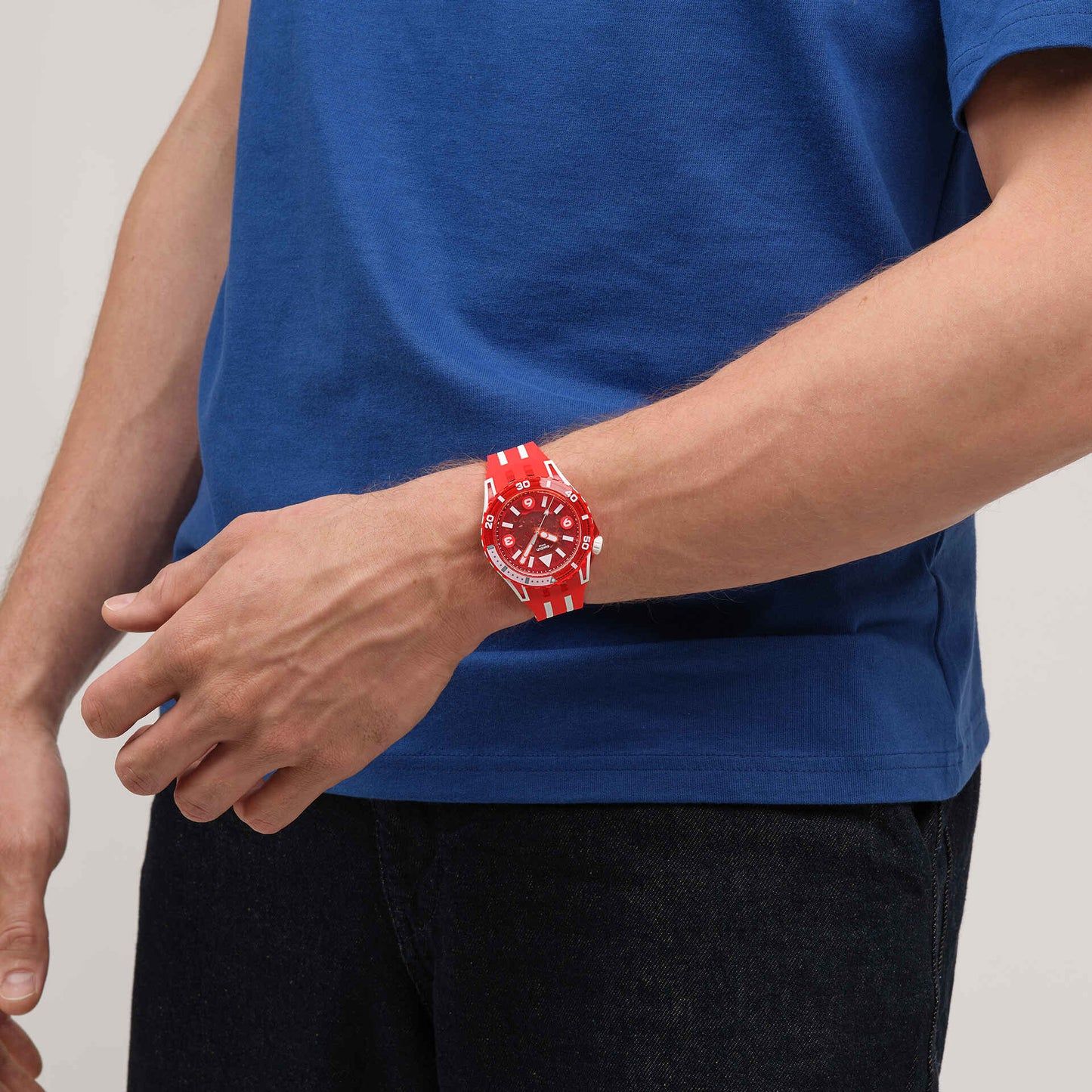 Swatch Scubaqua SSCU09R100 Armbanduhr Transparent-Rot • Bioceramic-Gehäuse • Leuchtindizes, Bild 6