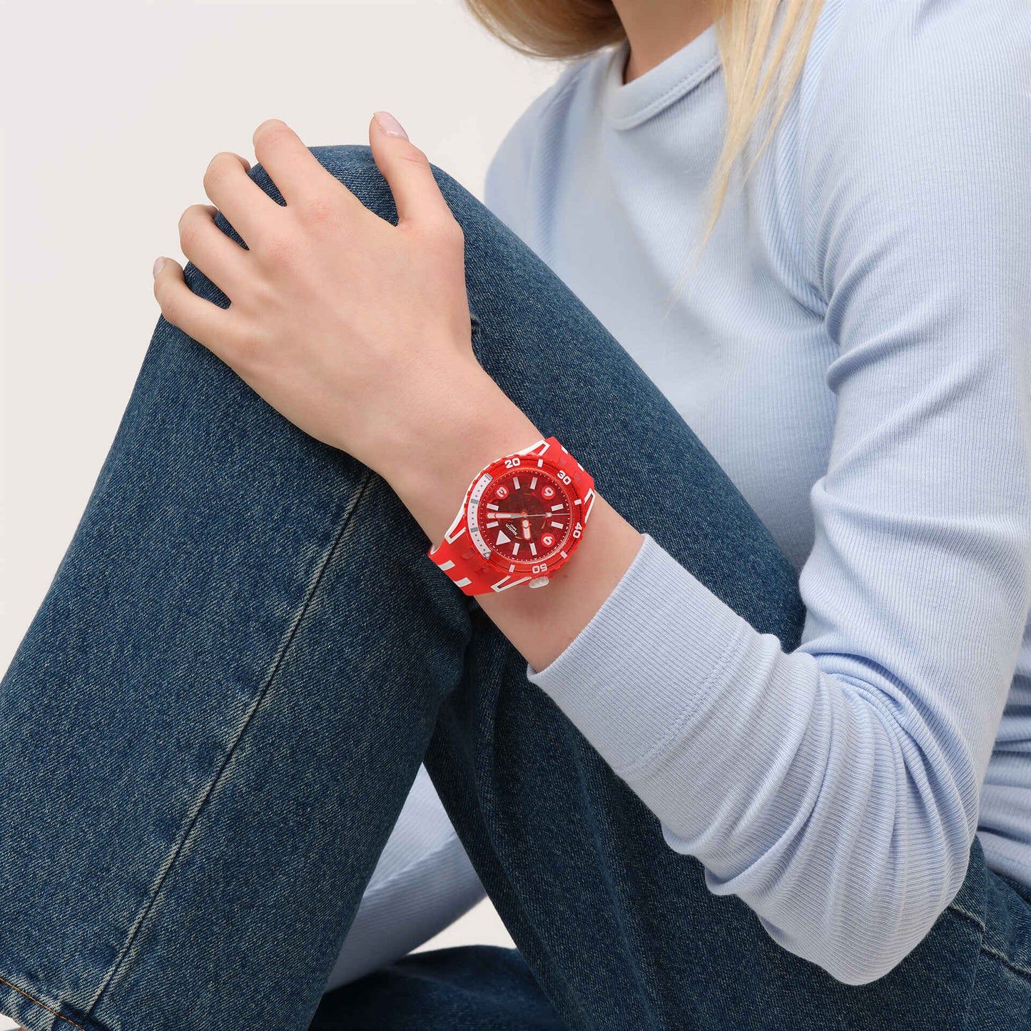 Swatch Scubaqua SSCU09R100 Armbanduhr Transparent-Rot • Bioceramic-Gehäuse • Leuchtindizes, Bild 7