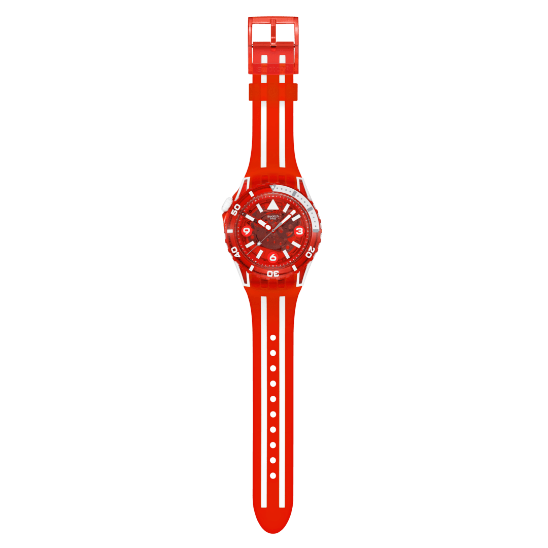 Swatch Scubaqua SSCU09R100 Armbanduhr Transparent-Rot • Bioceramic-Gehäuse • Leuchtindizes, Bild 4