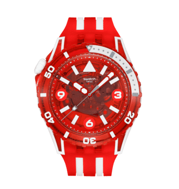 Swatch Scubaqua SSCU09R100 Armbanduhr Transparent-Rot • Bioceramic-Gehäuse • Leuchtindizes, Bild 12