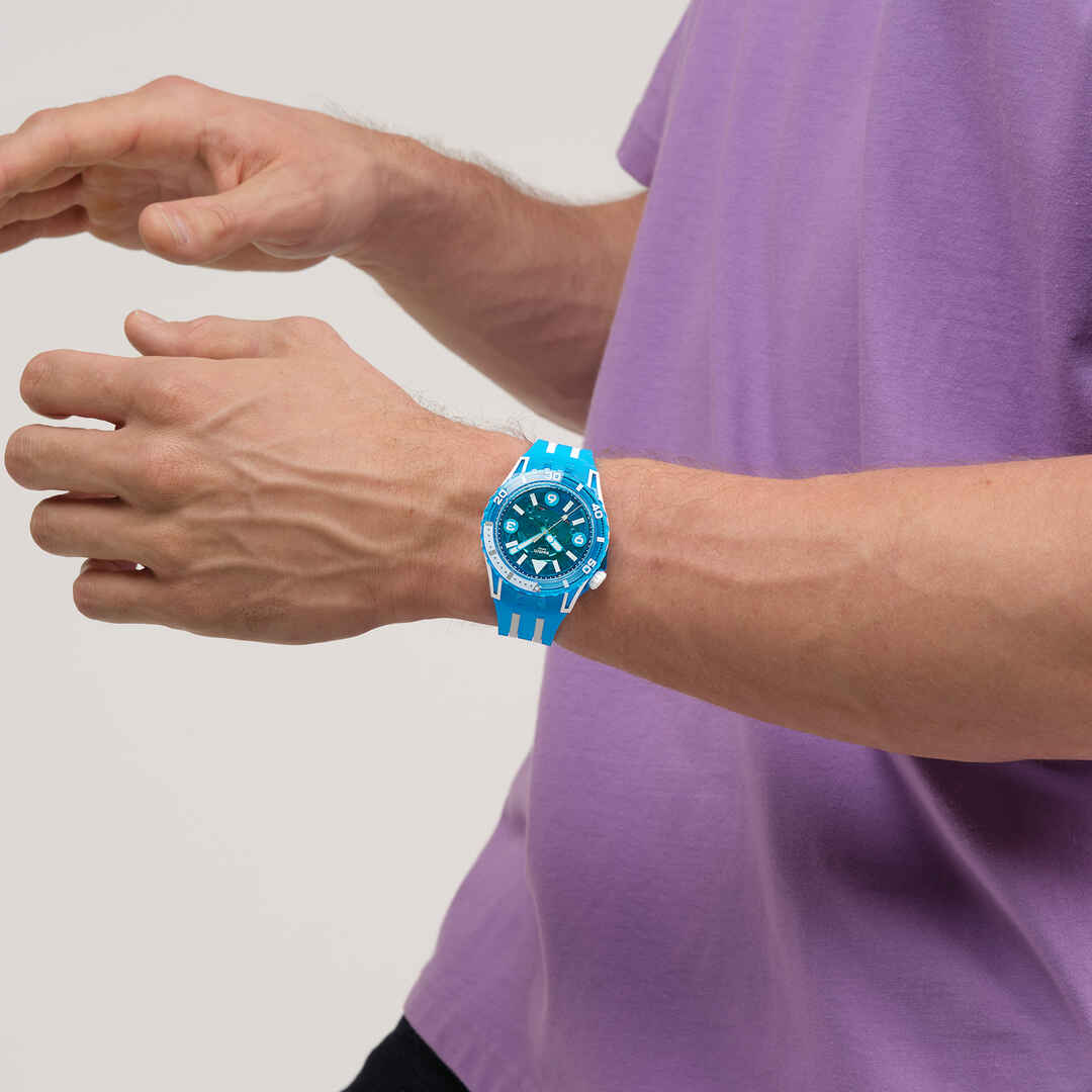 Swatch Scubaqua SSCU09S100 Armbanduhr Blau • Bioceramic-Gehäuse • Leuchtende Zeiger & Indizes, Bild 10