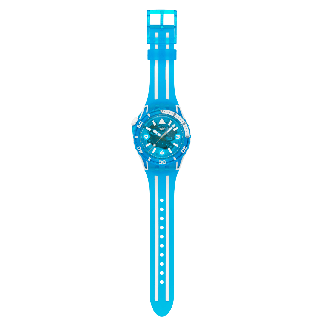 Swatch Scubaqua SSCU09S100 Armbanduhr Blau • Bioceramic-Gehäuse • Leuchtende Zeiger & Indizes, Bild 4