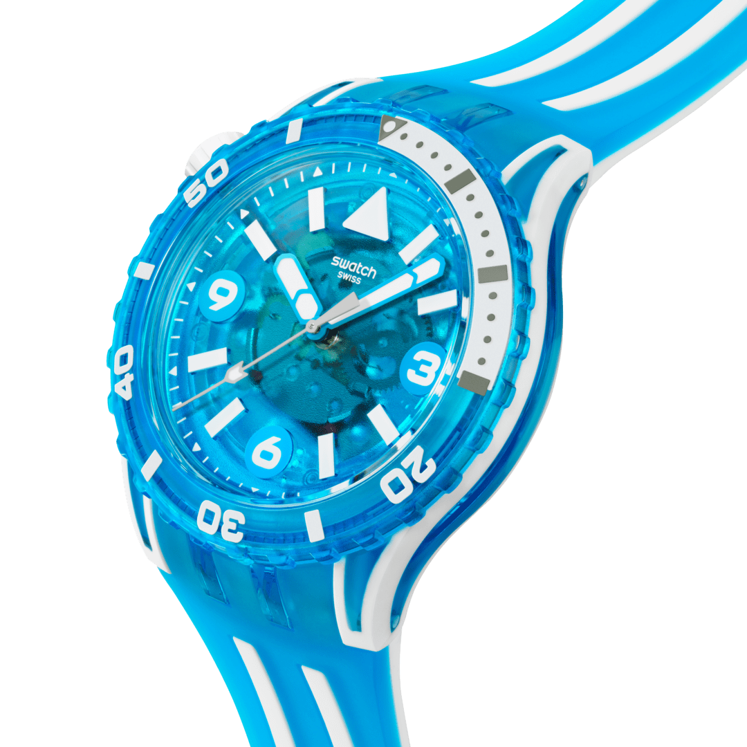 Swatch Scubaqua SSCU09S100 Armbanduhr Blau • Bioceramic-Gehäuse • Leuchtende Zeiger & Indizes, Bild 3