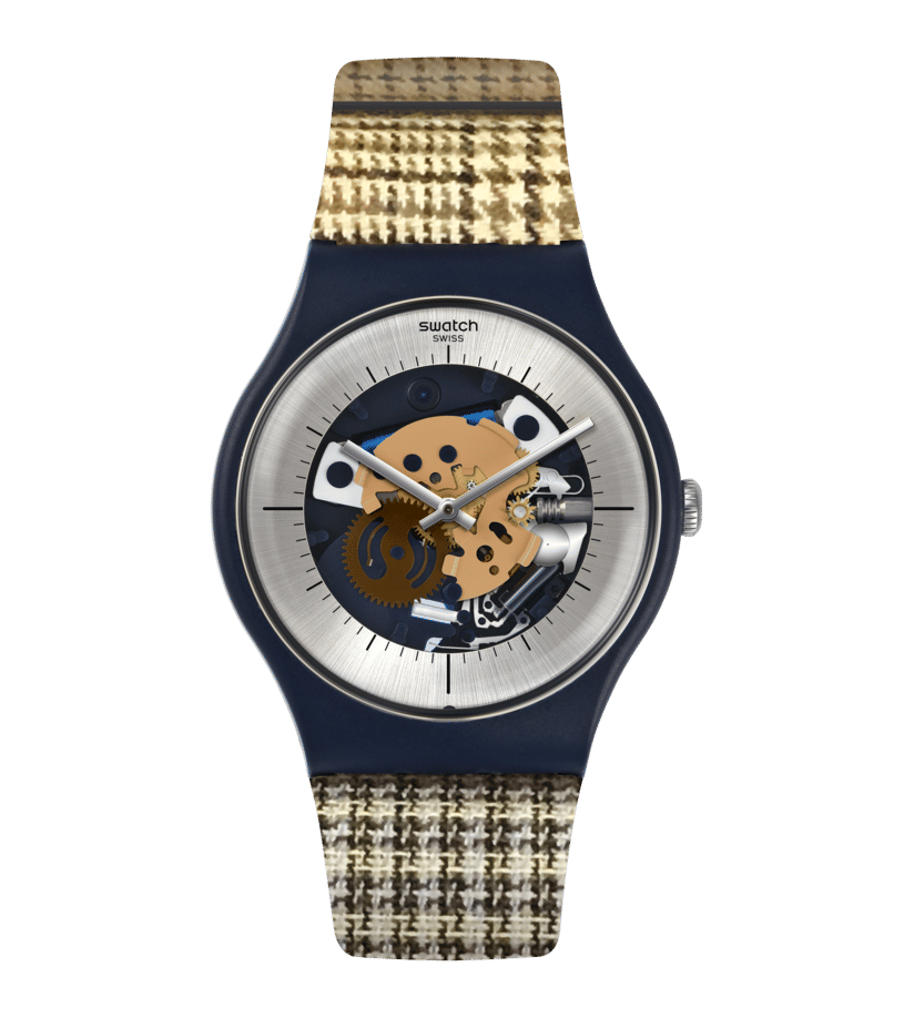 Swatch Watch My Fabric SUON129 Herren Armbanduhr Mehrfarbig • Gewebtes Armband • Originales Swatch Design