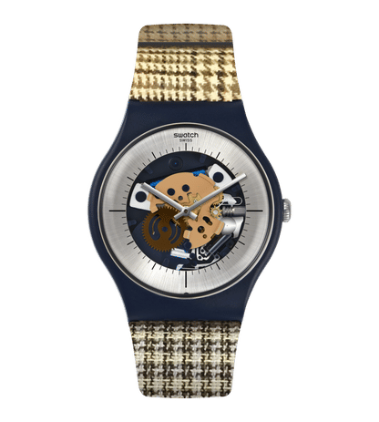 Swatch Watch My Fabric SUON129 Herren Armbanduhr Mehrfarbig • Gewebtes Armband • Originales Swatch Design
