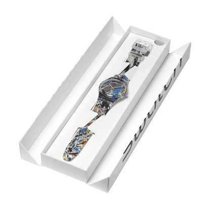 Swatch Originals Large SUOZ366 Pollock's Alchemy Armbanduhr Transparent • Transparentes Gehäuse • Swatch x Guggenheim