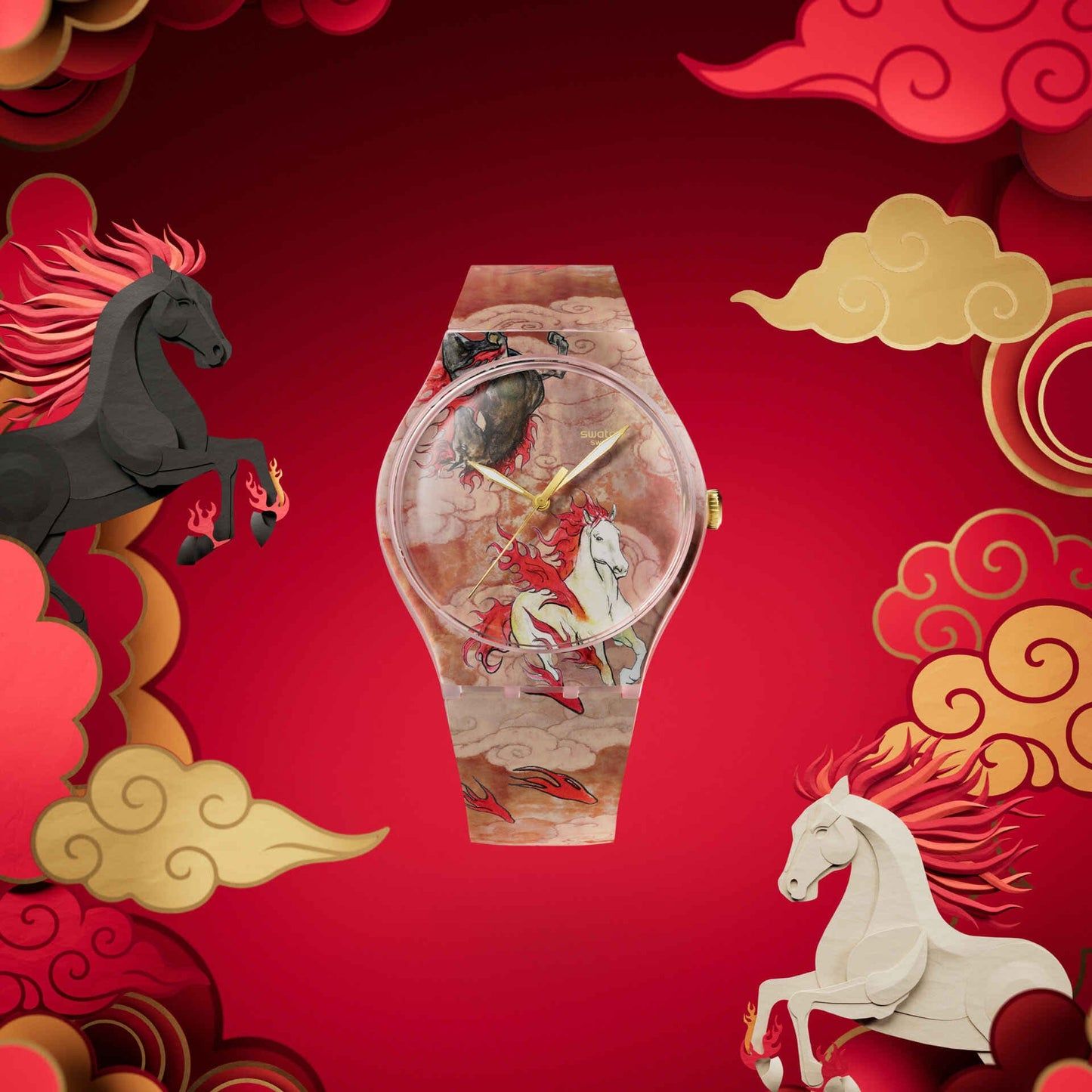 Swatch Originals Large SUOZ369 Riding the clouds Armbanduhr Mehrfarbig • Chinesisches Kunstdesign • Unikat-Kollektion, Bild 2