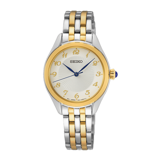 Seiko SUR380P1 Damen Armbanduhr Silber • Quarzwerk mit Hardlex-Glas • 5 Bar Wasserdicht