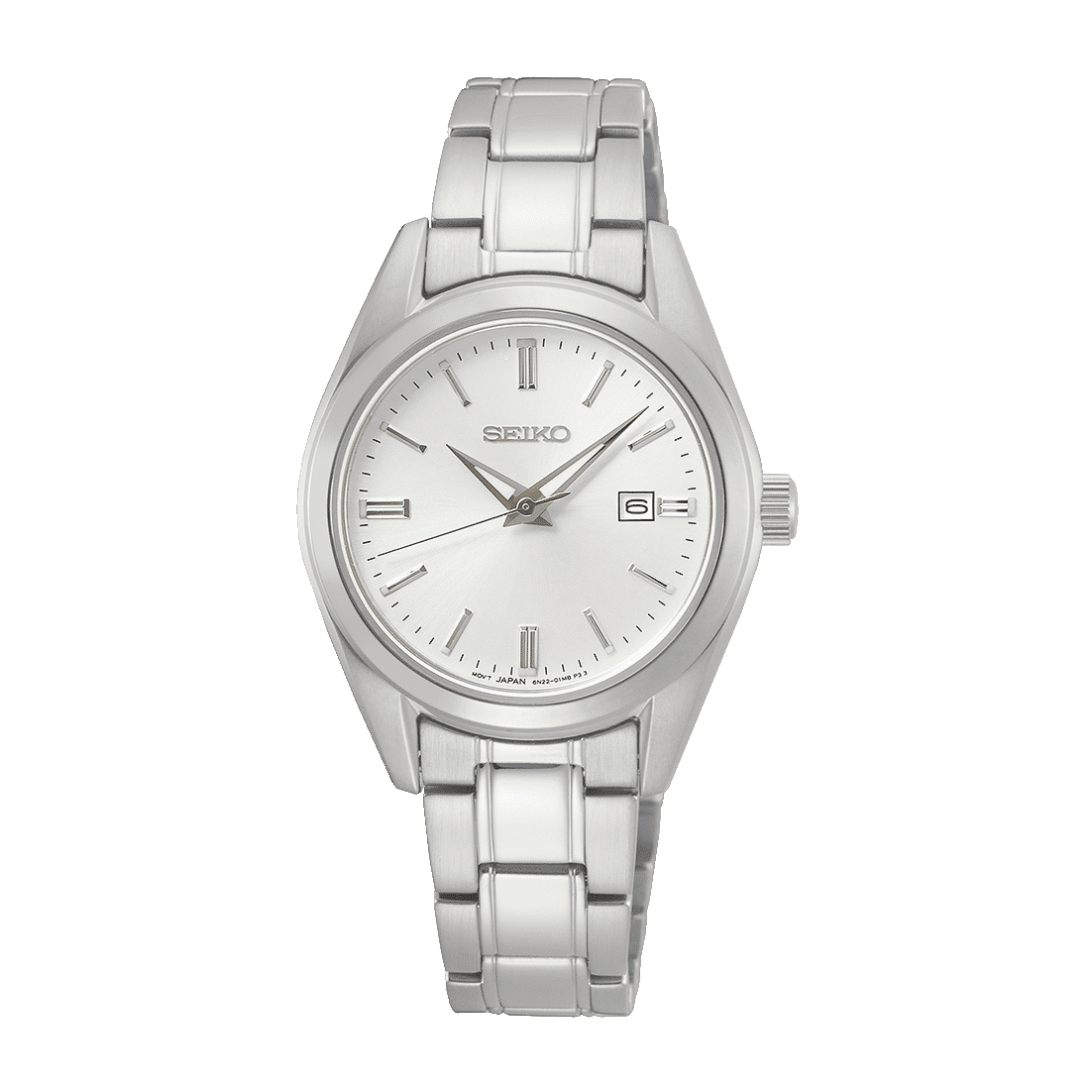 Seiko SUR633P1 Damen Armbanduhr Silber • Saphirglas • 10 Bar Wasserdicht