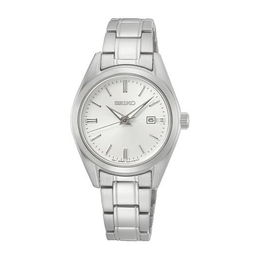 Seiko SUR633P1 Damen Armbanduhr Silber • Saphirglas • 10 Bar Wasserdicht