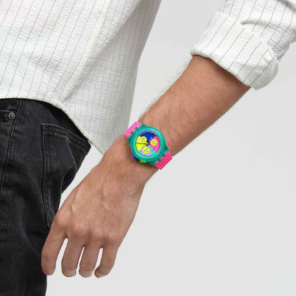 Swatch Neon Flash Arrow SUSG408 Herrenuhr Mehrfarbig • Chronograph mit Tachymeter • Leuchtende Zeiger, Bild 2