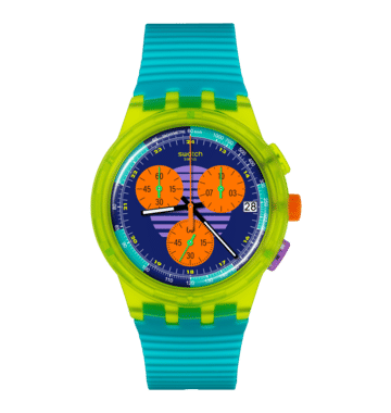 Swatch Neon Wave SUSJ404 Herren Armbanduhr Gelb • Chronograph • Leuchtzeiger, Bild 9