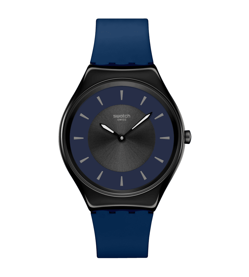 Swatch Skin Irony SYXB108 Duet at dusk Herrenuhr Schwarz • Ultraflaches Edelstahlgehäuse • Leuchtzeiger