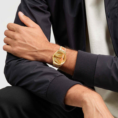Swatch Skin Irony SYXZ105 Armbanduhr Goldfarben • Hauchdünnes Quarzwerk • Leuchtzeigerwerk, Bild 7