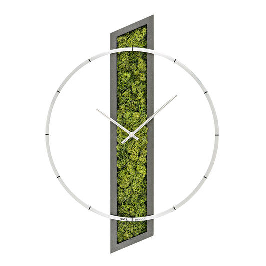AMS Design W9605 Wanduhr • Massivholzgehäuse • Aluminium-Frontring