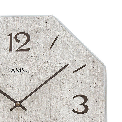 AMS Quarz W9716 Wanduhr • Holzgehäuse • Bedrucktes Zifferblatt