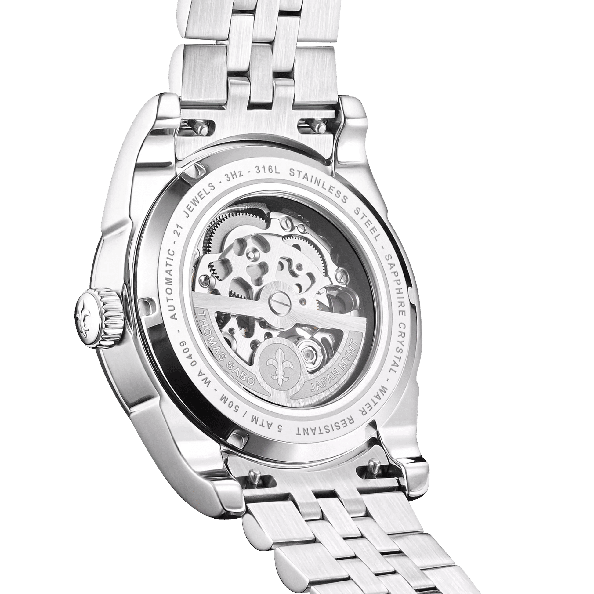 Thomas Sabo WA0409-201-203 Herrenuhr Silber • Automatikwerk Miyota 8N40 • Saphirglas mit Antireflexbeschichtung, Bild 3